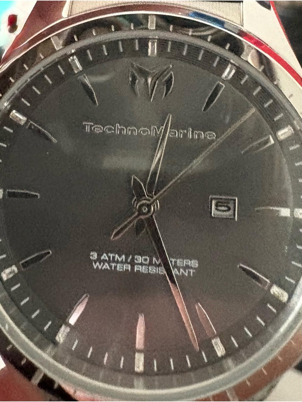 Technomarine Black Dial Stainless Steel Dress Watch